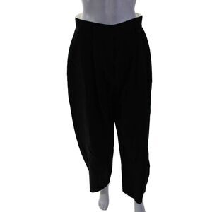 Stage Womens Textured Zip Button Pleated Straight Leg Dress Pants Black Size M